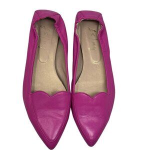 French Sole New York FS/NY hot pink leather Claudia Heart Ballet Flats size 8.5